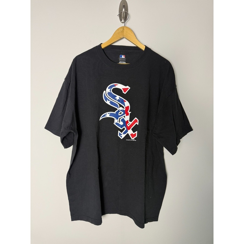 White Sox Short Sleeve T-Shirt Men's XL Black Graphic Print